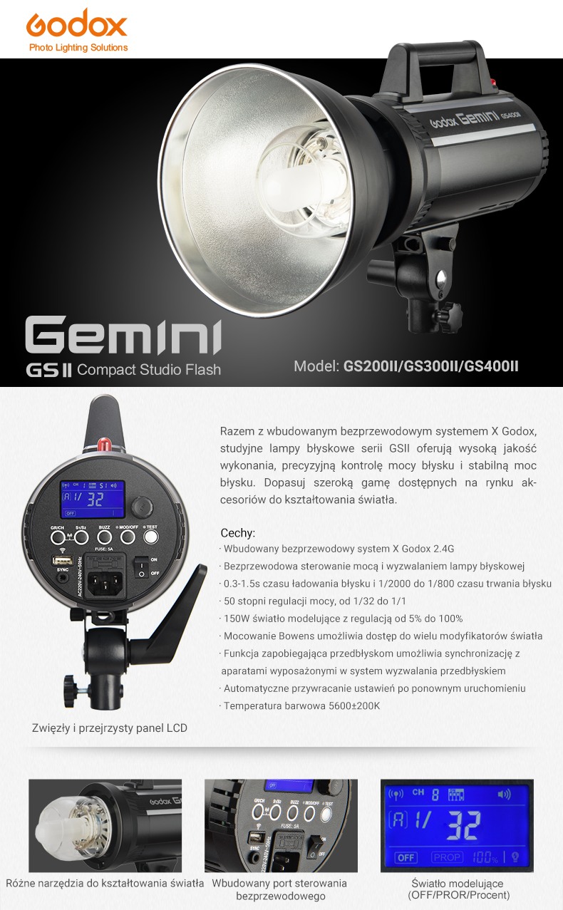 Godox Gemini GS II Compact Studio Flash Lampa błyskowa