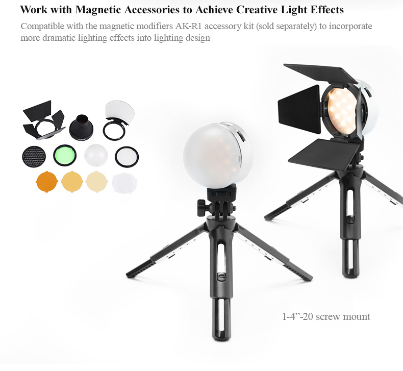 Godox R1 Work with Magnetic Accesories to Achieve Creative Light Effects
