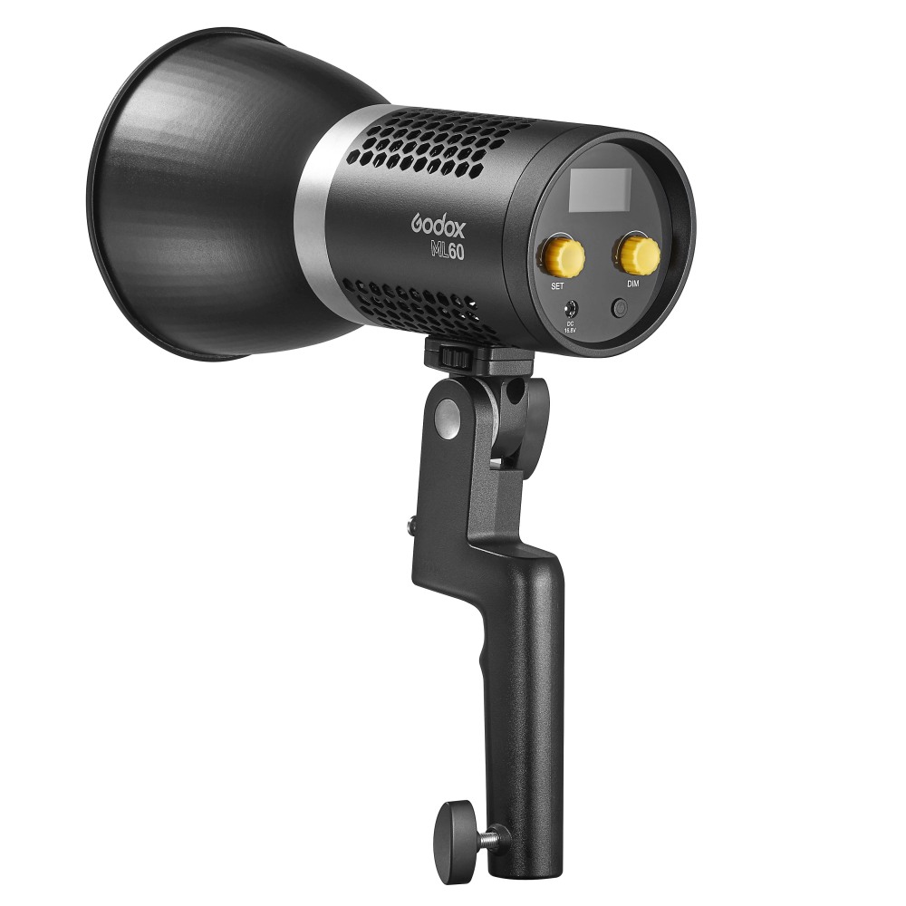 Réglage de La Luminosité de 0% à 100% Godox ML60 Portable LED Light Idéal pour Photographique Solution à Double Alimentation,Compatible avec Monture Godox 8 Effets FX Mode Ventilateur Silencieux 