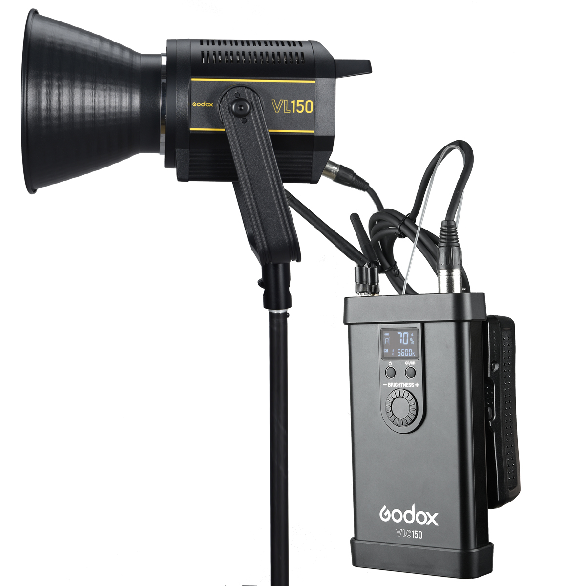 Bowens Godox VL150 Compact Studio LED Video Light Bowens 95cm softbox Grid+light stand 