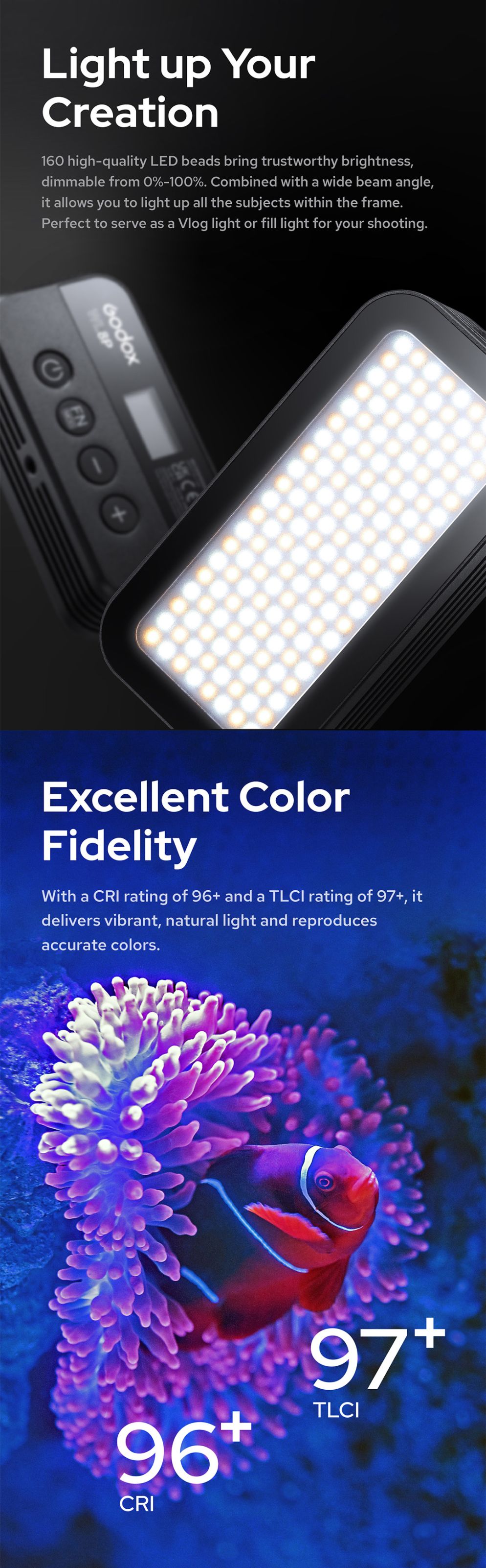 Light up Your Creation Excellent Color 96+ 97+ CRI TLCI