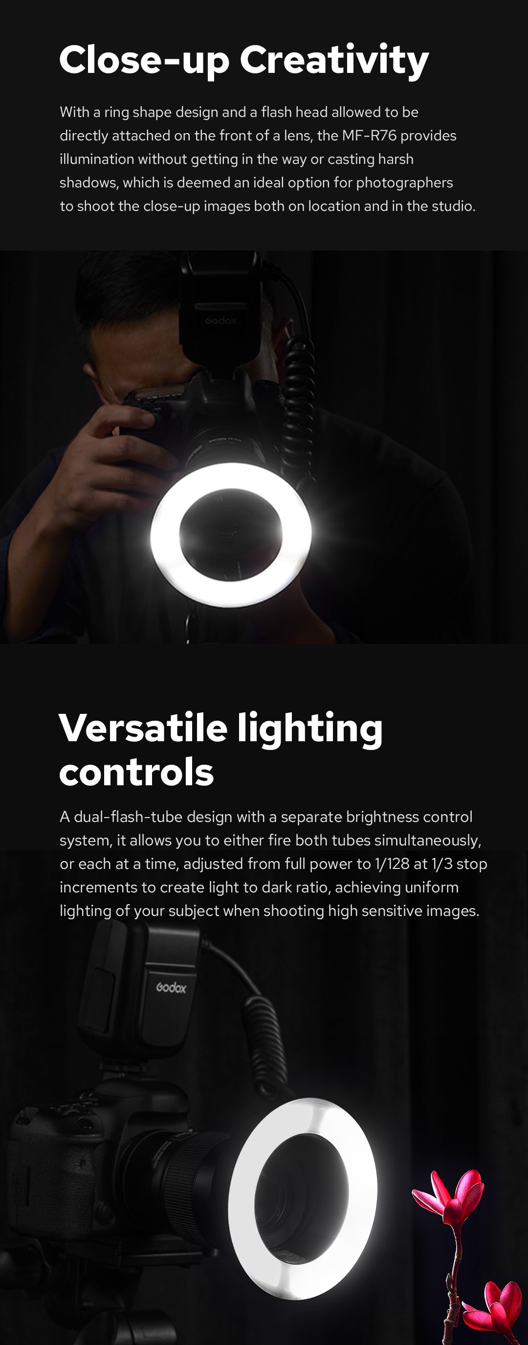Close-up Creativity Versatile lighting controls