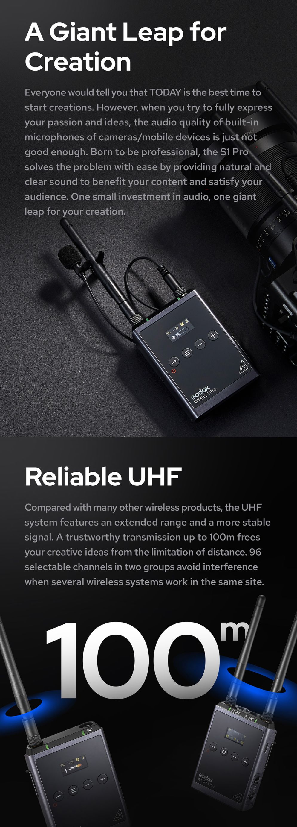 Reliable UHF 100m
